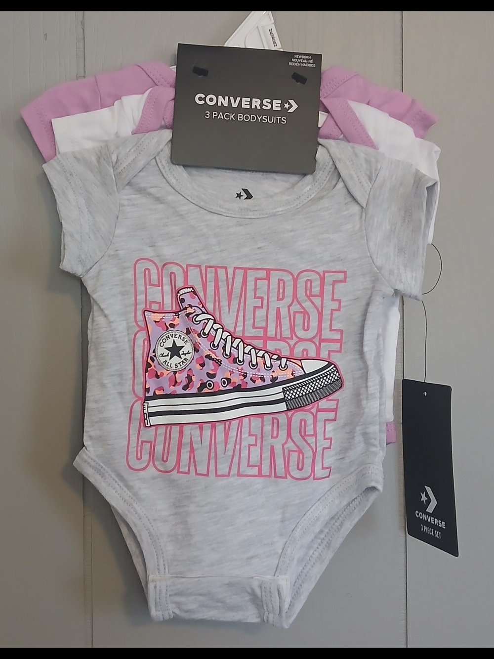 Converse Nwt Girls Newborn 3 Pack Bodysuits